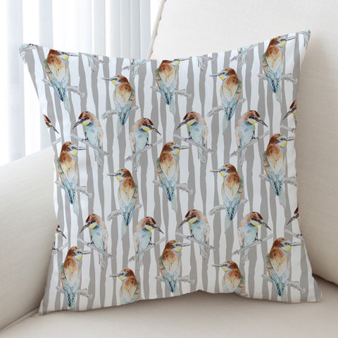 Image of Sunbird Beige Stripes SWKD5468 Cushion Cover