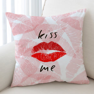 Kiss Me Red Lips Pink Theme SWKD5476 Cushion Cover