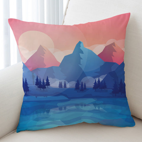 Image of Pastel Colorful Landscape Illustration SWKD5481 Cushion Cover