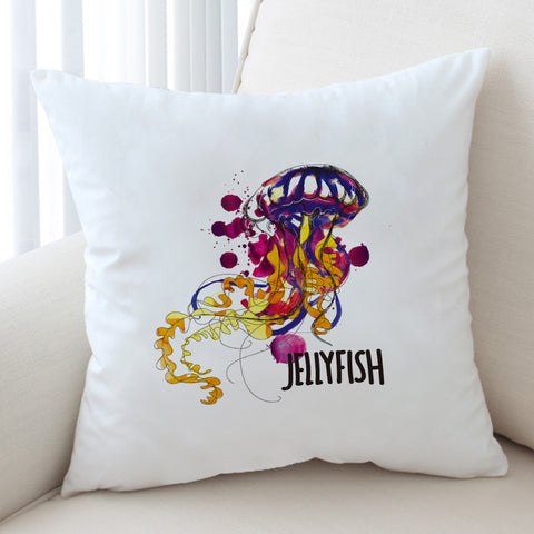 Image of Dark Purple Watercolor Brush Jellyfish SWKD5483 Cushion Cover