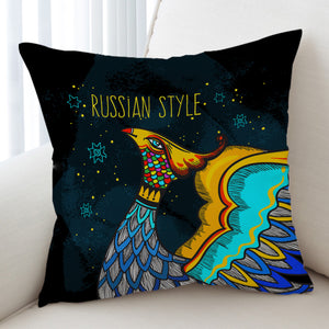 Colorful Russian Style Peacock SWKD5485 Cushion Cover