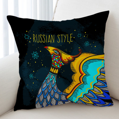 Image of Colorful Russian Style Peacock SWKD5485 Cushion Cover