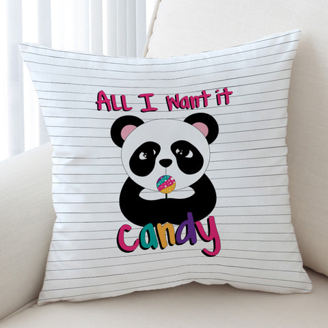 Image of Lovely Panda All I Want Is Candy SWKD5487 Cushion Cover