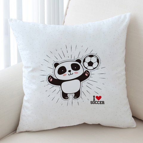 Image of Cute Little Panda I Love Soccer SWKD5491 Cushion Cover