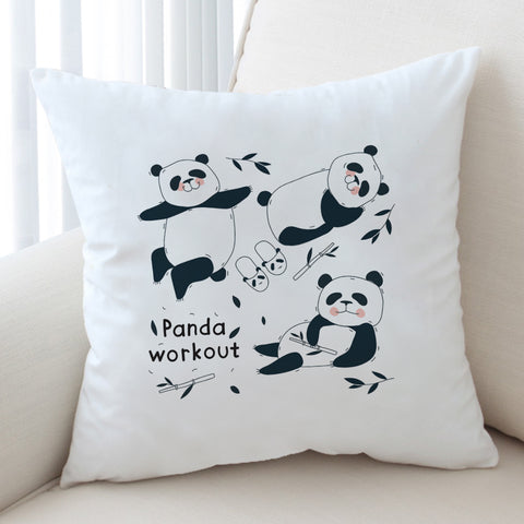 Image of Cute Panda Work Out SWKD5500 Cushion Cover