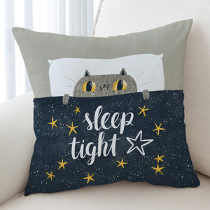Cute Grey Cat Sleep Tight SWKD5501 Cushion Cover