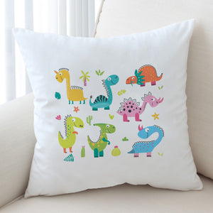 Cute Colorful Dinosaurs SWKD5502 Cushion Cover