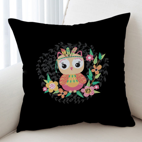 Image of Cute Floral Pastel Owl SWKD5598 Cushion Cover