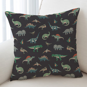 Collection Of Dinosaurs Dark Grey Theme SWKD5599 Cushion Cover