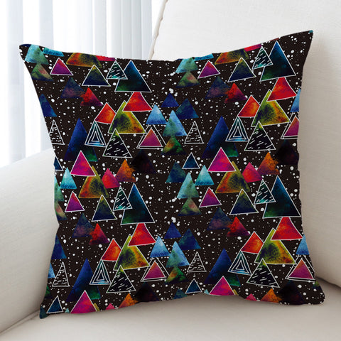 Image of Multi Galaxy Triangles White Outline SWKD5605 Cushion Cover