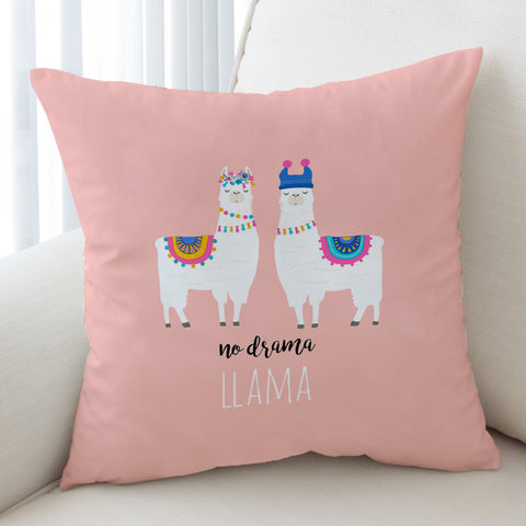 Image of Cute Pastel Couple Llama - No Drama SWKD5620 Cushion Cover