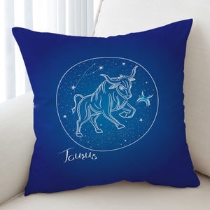 Taurus Sign Blue Theme SWKD6112 Cushion Cover
