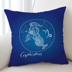 Capricorn Sign Blue Theme SWKD6113 Cushion Cover