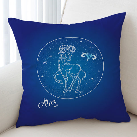 Image of Aries Sign Blue Theme SWKD6114 Cushion Cover