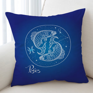 Pisces Sign Blue Theme SWKD6115 Cushion Cover