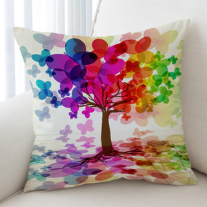 Colorful Butterfly Pattern Tree SWKD6118 Cushion Cover