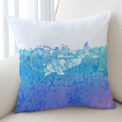Image of Light Blue Mandala Fishing Theme SWKD6124 Cushion Cover