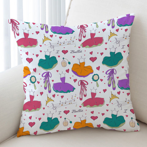 Image of Colorful Ballet Dress & Heart SWKD6128 Cushion Cover