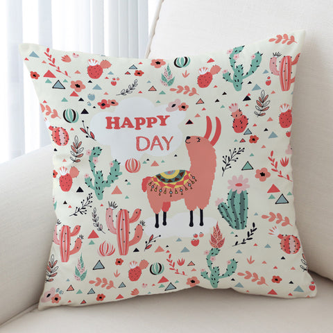 Image of Pink Llama Happy Day SWKD6199 Cushion Cover