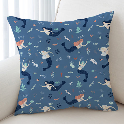 Image of Cute Mermaid Collection Blue Theme SWKD6208 Cushion Cover