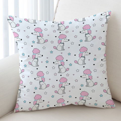 Image of Tiny Royal Dog Collection Pink & White Theme SWKD6209 Cushion Cover