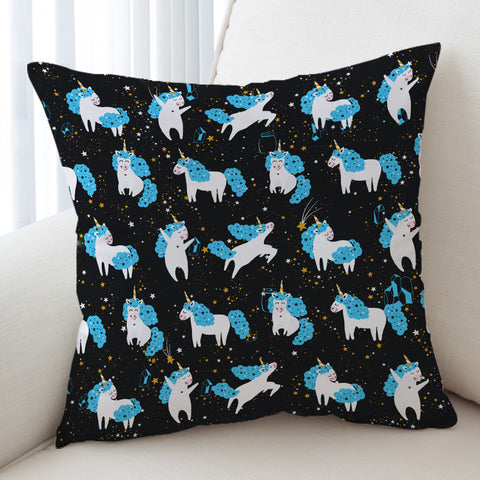 Image of Galaxy Blue Hair Unicorn Collection SWKD6218 Cushion Cover