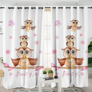 Owl Family SWKL3325 - 2 Panel Curtains