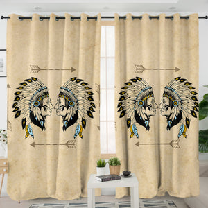 Native American People SWKL3457 - 2 Panel Curtains