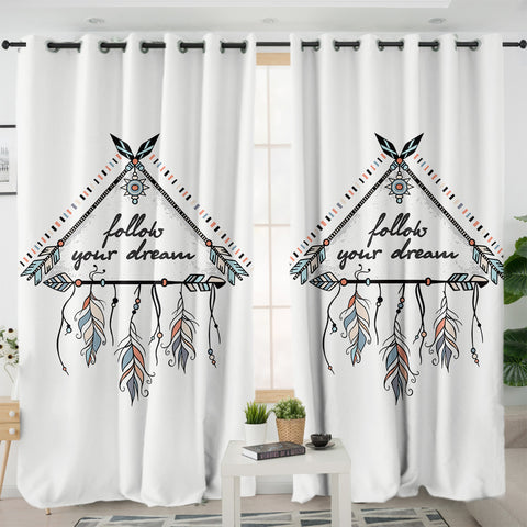 Image of Follow Your Dream Triangle Dreamcatcher SWKL3462 - 2 Panel Curtains