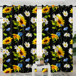 Sunflower & Daisy SWKL3467 - 2 Panel Curtains