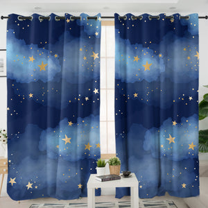 Stars On The Night Sky SWKL3475 - 2 Panel Curtains