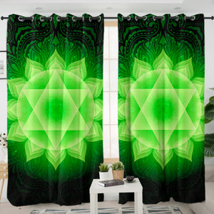 Neon Lotus Mandala SWKL3476 - 2 Panel Curtains