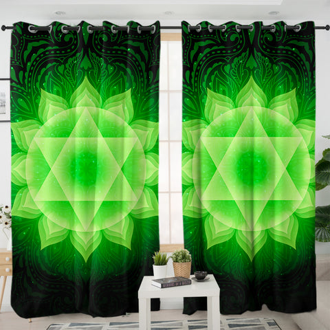 Image of Neon Lotus Mandala SWKL3476 - 2 Panel Curtains