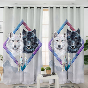 Two B&W Wolfs Dreamcatcher SWKL3479 - 2 Panel Curtains