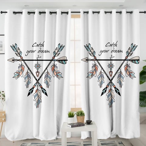 Image of Catch Your Dream Triangle Dreamcatcher SWKL3487 - 2 Panel Curtains