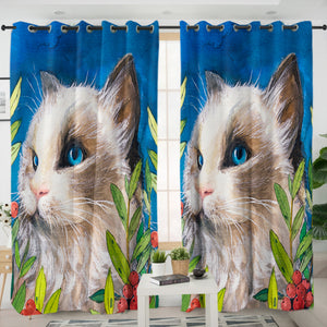 Tropical Fruit Cat SWKL3589 - 2 Panel Curtains