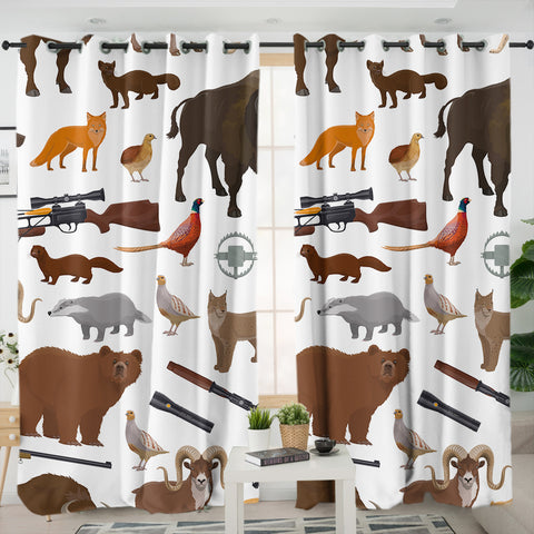 Image of Forest Animal Hunter SWKL3595 - 2 Panel Curtains