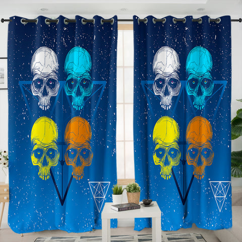 Image of Four Skull Triangle SWKL3612 - 2 Panel Curtains