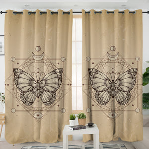 Vintage Butterfly Zodiac SWKL3653 - 2 Panel Curtains