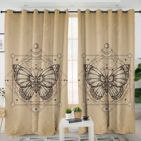 Image of Vintage Butterfly Zodiac SWKL3653 - 2 Panel Curtains