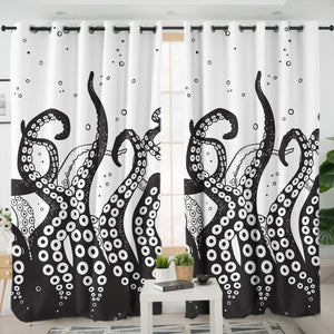 B&W Octopus's Tentacles SWKL3654 - 2 Panel Curtains