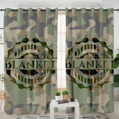Image of Blanket Logo Camo SWKL3655 - 2 Panel Curtains