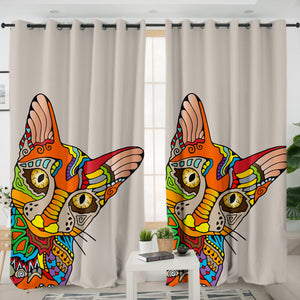 Colorful Aztec Sphynx SWKL3664 - 2 Panel Curtains