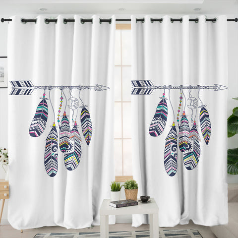 Image of Feathers On Straight Arrow SWKL3669 - 2 Panel Curtains