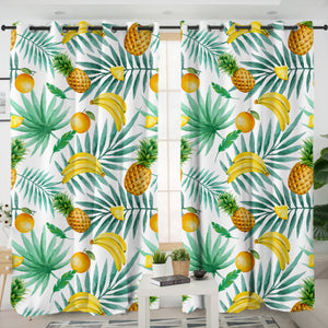 Tropical Pineapple & Bananas SWKL3677 - 2 Panel Curtains