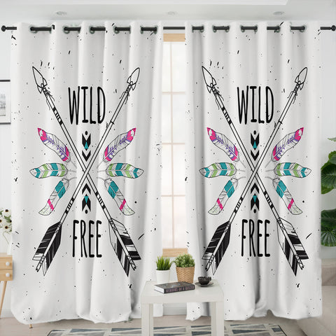 Image of Wild - Free & Arrows SWKL3679 - 2 Panel Curtains