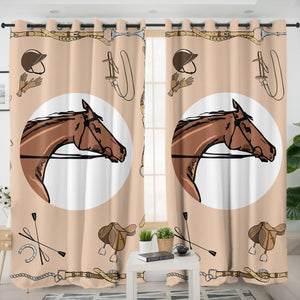 Riding Horse Draw SWKL3699 - 2 Panel Curtains