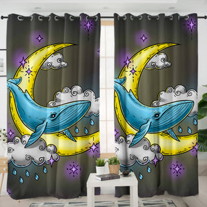 Night Cloud Whale SWKL3754 - 2 Panel Curtains