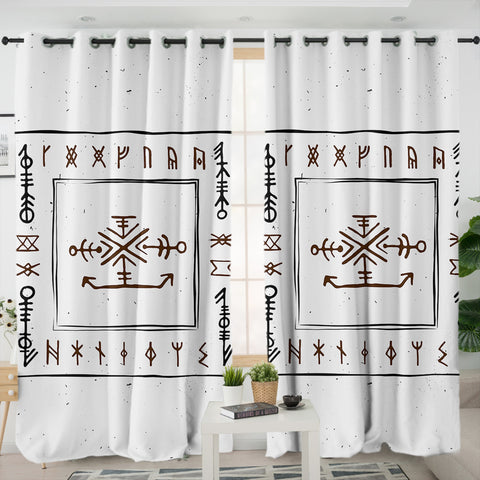 Image of Ancient Greek Aztec Bandana SWKL3759 - 2 Panel Curtains