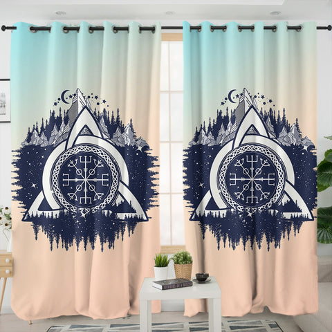 Image of Triangle Zodiac Forest SWKL3765 - 2 Panel Curtains